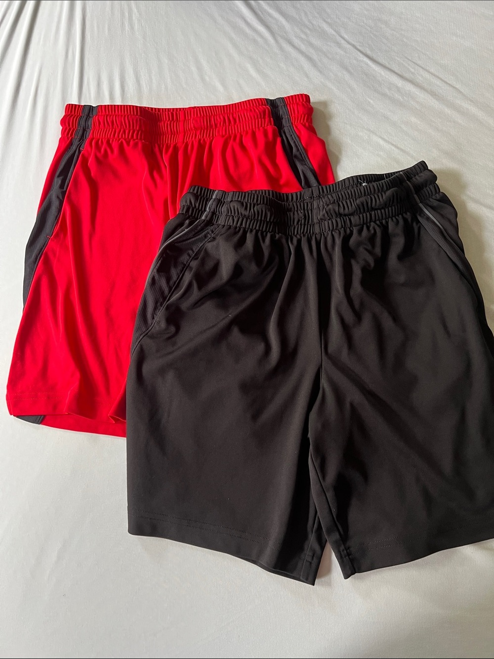 Kids Athletic Red and Black Performance Shorts (2 pairs)